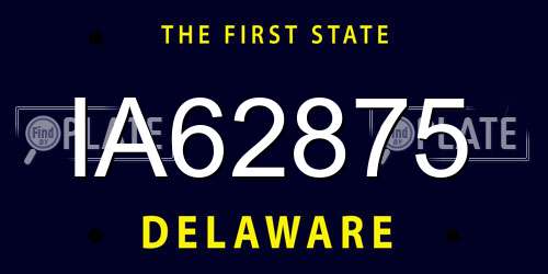 IA62875 Delaware License Plate