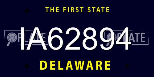 IA62894 Delaware License Plate
