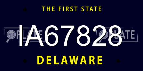 IA67828 Delaware License Plate
