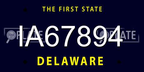 IA67894 Delaware License Plate