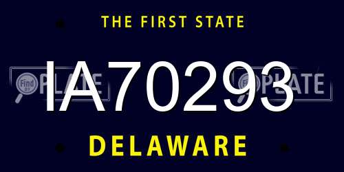 IA70293 Delaware License Plate