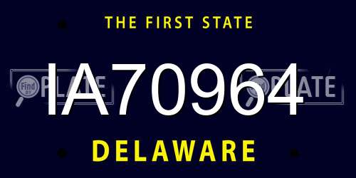IA70964 Delaware License Plate