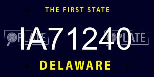 IA71240 Delaware License Plate