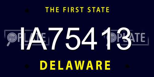 IA75413 Delaware License Plate