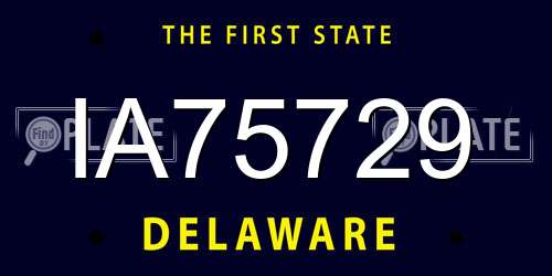 IA75729 Delaware License Plate