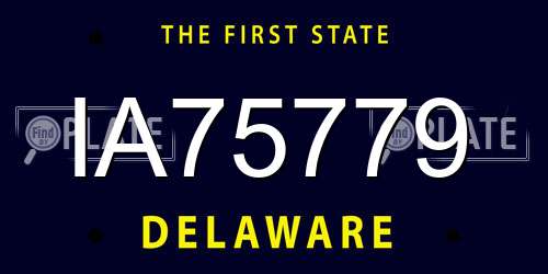 IA75779 Delaware License Plate