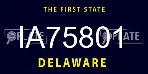 IA75801 Delaware License Plate