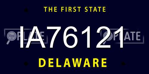 IA76121 Delaware License Plate
