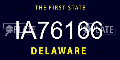 IA76166 Delaware License Plate