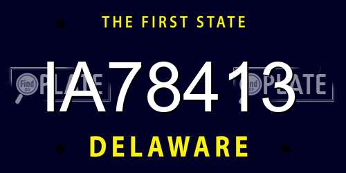 IA78413 Delaware License Plate