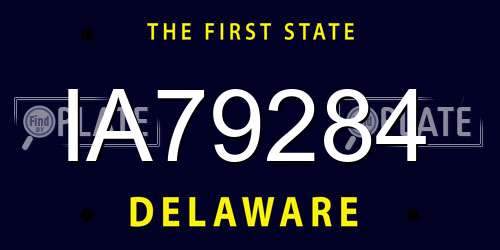IA79284 Delaware License Plate