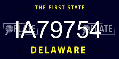 IA79754 Delaware License Plate