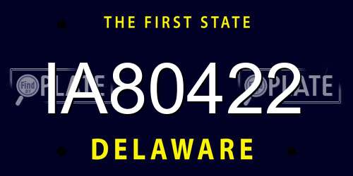 IA80422 Delaware License Plate