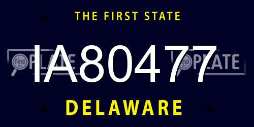 IA80477 Delaware License Plate