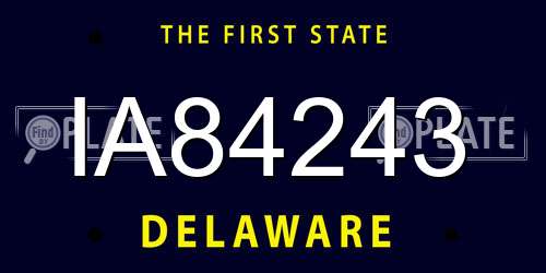 IA84243 Delaware License Plate