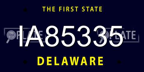 IA85335 Delaware License Plate