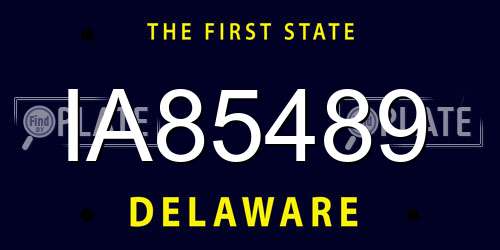 IA85489 Delaware License Plate