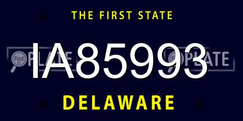 IA85993 Delaware License Plate