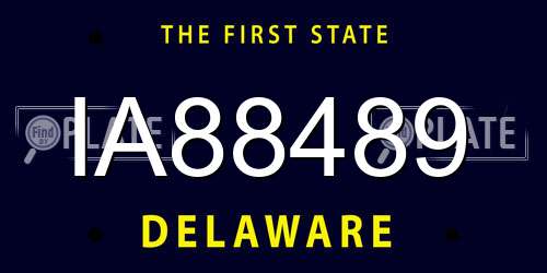 IA88489 Delaware License Plate