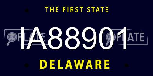 IA88901 Delaware License Plate