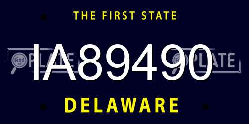 IA89490 Delaware License Plate