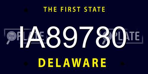 IA89780 Delaware License Plate