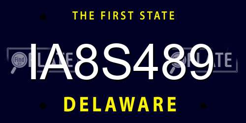 IA8S489 Delaware License Plate
