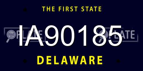 IA90185 Delaware License Plate