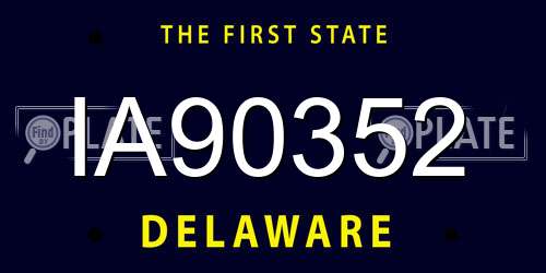 IA90352 Delaware License Plate