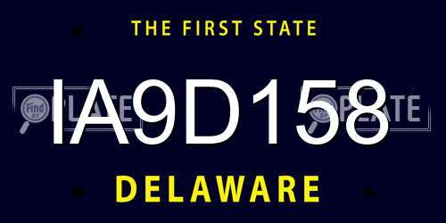 IA9D158 Delaware License Plate