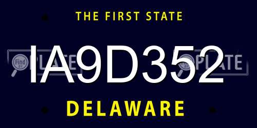 IA9D352 Delaware License Plate