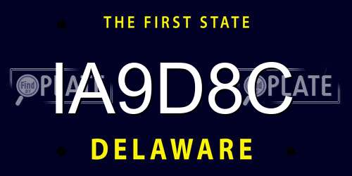 IA9D8C Delaware License Plate
