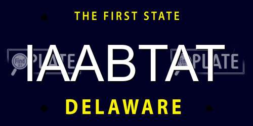 IAABTAT Delaware License Plate