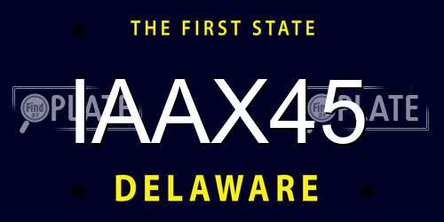 IAAX45 Delaware License Plate