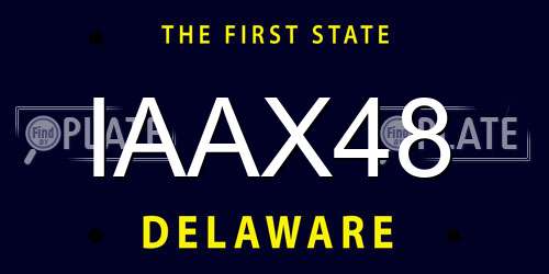 IAAX48 Delaware License Plate