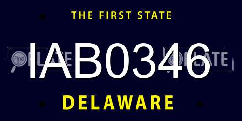 IAB0346 Delaware License Plate