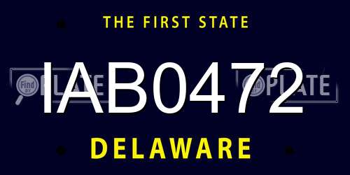 IAB0472 Delaware License Plate