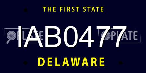 IAB0477 Delaware License Plate