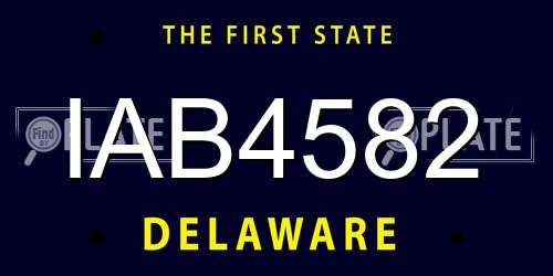 IAB4582 Delaware License Plate