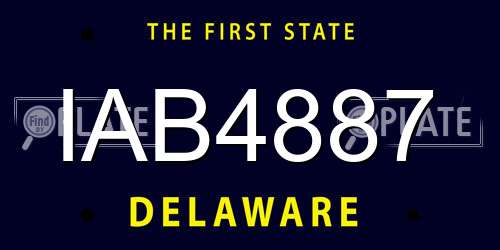 IAB4887 Delaware License Plate