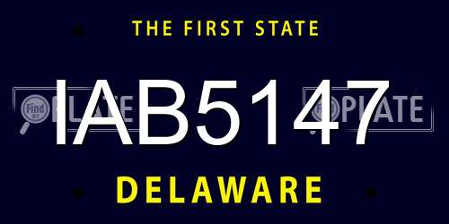 IAB5147 Delaware License Plate