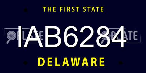 IAB6284 Delaware License Plate