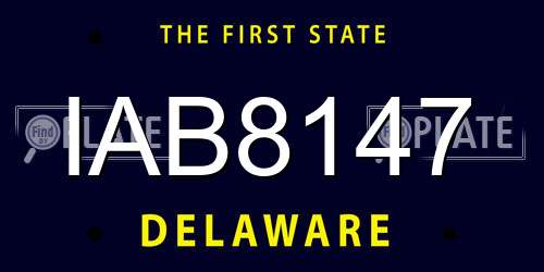 IAB8147 Delaware License Plate