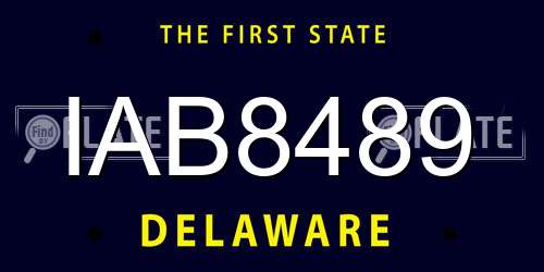 IAB8489 Delaware License Plate