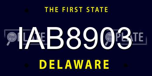 IAB8903 Delaware License Plate