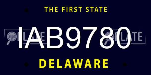 IAB9780 Delaware License Plate