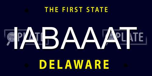 IABAAAT Delaware License Plate