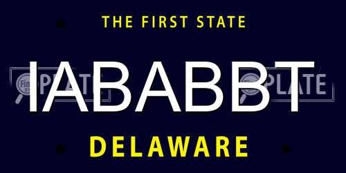 IABABBT Delaware License Plate