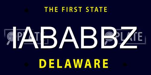 IABABBZ Delaware License Plate