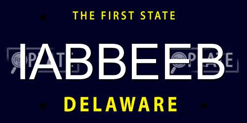IABBEEB Delaware License Plate